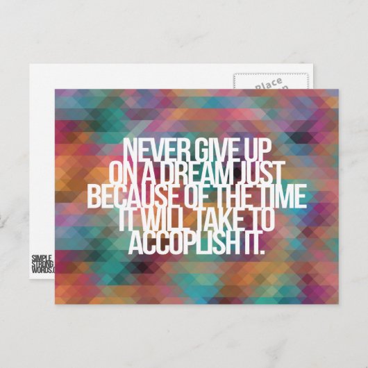 inspirierende und motivierend Zitate Postkarte (Vorne/Hinten)