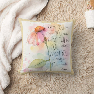 Inspirierende Wasserfarbe-Wildblumen-Zitat-Kunst Kissen