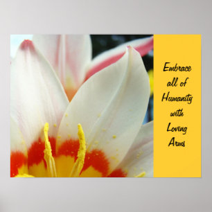 Inspirierende Wellness-Kunst Umarme die Menschheit Poster