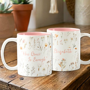 Inspirierende Wildblumen in Wasserfarben - Seine G Zweifarbige Tasse