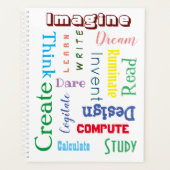 inspirierende Worte farbenfrohe Schüler groß Planer (Vorderseite)