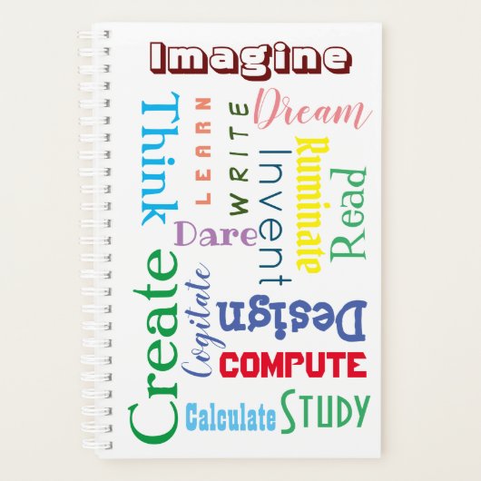 inspirierende Worte farbenfrohe Schüler Planer (Vorderseite)