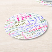 inspirierende Worte Runder Pappuntersetzer (Angewinkelt)