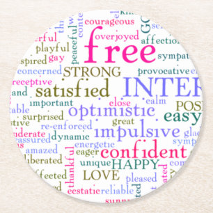 inspirierende Worte Runder Pappuntersetzer