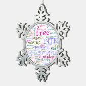 inspirierende Worte Schneeflocken Zinn-Ornament (Rechts)