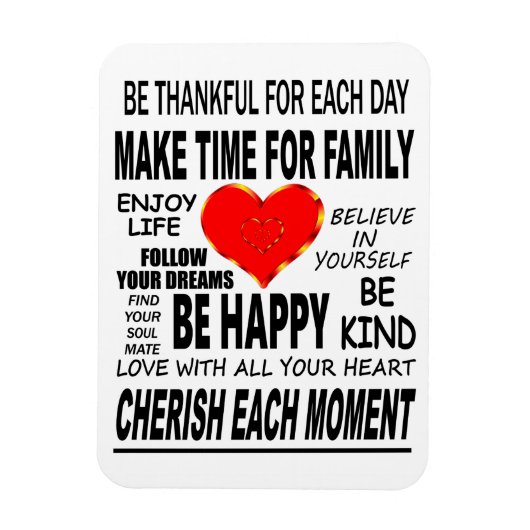 inspirierende Worte zum Leben Magnet (Vertikal)