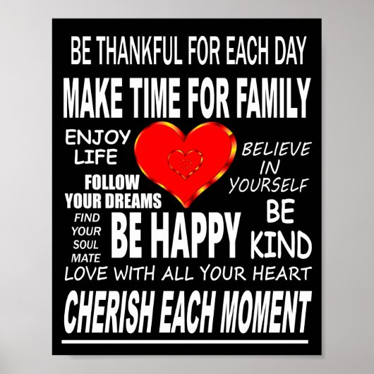 inspirierende Worte zum Leben Poster (Vorne)