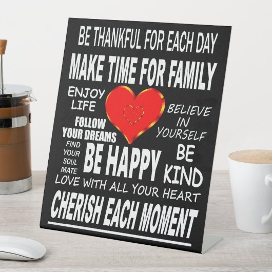 inspirierende Worte zum Leben Sockelschild (In Situ)