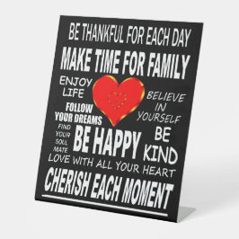 inspirierende Worte zum Leben Sockelschild