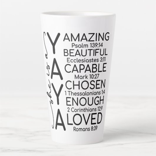 Inspirierende Yaya Milchtasse (Vorderseite)