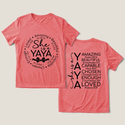 Inspirierende Yaya Tri-Blend Shirt (Design Vorderseite & Rückseite)