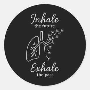 Inspirierende Yoga-Meditation Atmen Einatmen Ausat Runder Aufkleber