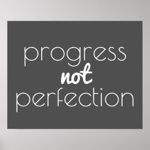 inspirierende Zitat Poster Fortschritt nicht Perfe