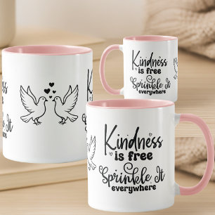 Inspirierende Zitat-Tasse mit Friedens-Tauben Tasse