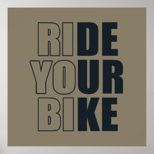 inspirierende Zitate zum Radfahren Poster