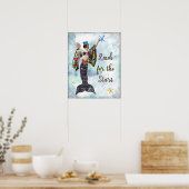 Inspirierende Zitatkunst: Greife nach den Sternen Poster (Küche)