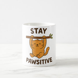 Inspirierender "Bleib positiv"-Zitatdruck Kaffeetasse