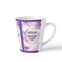 Inspirierender Blumenkeramikbecher | Lila Teetasse