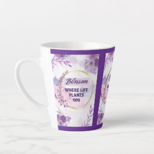 Inspirierender Blumenkeramikbecher   Lila Teetasse Milchtasse