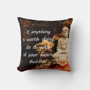 Inspirierender Buddha-Spruch Kissen