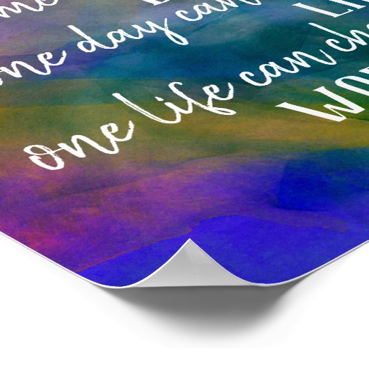 inspirierender Buddha zitiert blau und lila kühn Poster (Ecke)