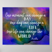 inspirierender Buddha zitiert blau und lila kühn Poster (Vorne)