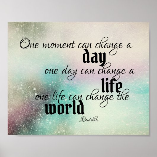 inspirierender Buddha zitiert Text Aquarell Poster (Vorne)