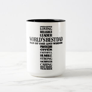 Inspirierender christlicher Weltbester Vater Zweifarbige Tasse