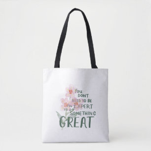 Inspirierender Experte Großartiger Zitat Blumen Sc Tasche
