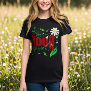Inspirierender Fetter Roter Text Mit Blumen Und Ra T-Shirt