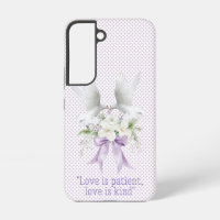 Inspirierender Glaube Mauve Punkte Tauben Florales
