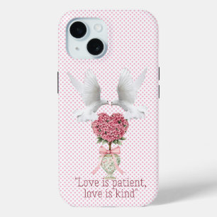 Inspirierender Glaube Rosa Punkt Tauben Herz Topia Case-Mate iPhone Hülle