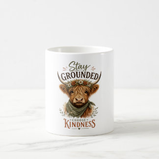 Inspirierender Highland-Cow-Bleib-Erdennah Kaffeetasse