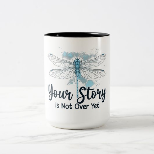 Inspirierender Libelle Zweifarbige Tasse (Mittel)