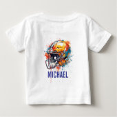 Inspirierender Motivations-Fußballhelm-Name Baby T-shirt (Rückseite)