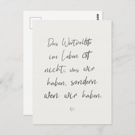 Inspirierender Motivierender Spruch Zitat Karte (Vorne/Hinten)