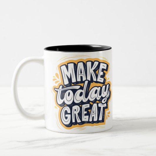 Inspirierender Mug "MAKE today GREAT" Zweifarbige Tasse (Links)