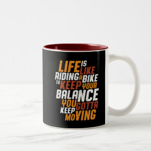 Inspirierender Radfahrtspruch Leben Wie Fahrradfah Zweifarbige Tasse