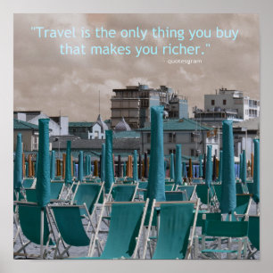 Inspirierender Reise-Spruch Strandmöbel Poster