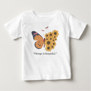 Inspirierender Schmetterling und Sonnenblume "Verä Baby T-shirt