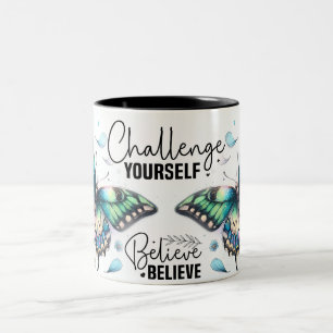 Inspirierender Schmetterlings-Wrap Zweifarbige Tasse