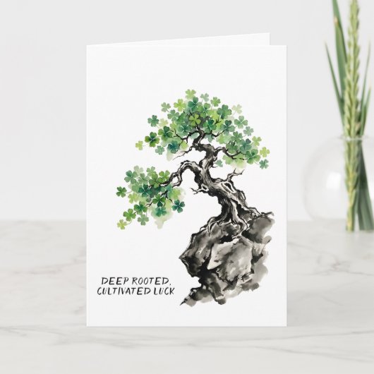 Inspirierender Shamrock-Bonsai-Baum St. Patrick's  Karte (Vorderseite)