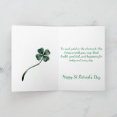 Inspirierender Shamrock-Bonsai-Baum St. Patrick's  Karte (Innenseite)