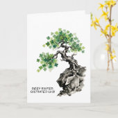 Inspirierender Shamrock-Bonsai-Baum St. Patrick's  Karte (Gelbe Blume)