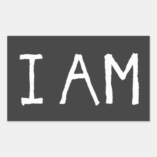 Inspirierender Spruch "Ich Bin" Rechteckiger Aufkleber (Vorderseite)
