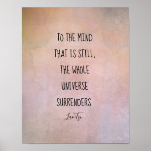 inspirierender Spruch Lao Tzu bedrängt warme Töne Poster