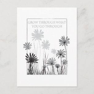 Inspirierender Spruch mit Blumen Feiertagspostkarte