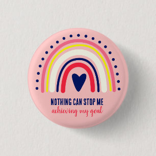 INSPIRIERENDER SPRUCH MODERN VINTAGE BOHO REGENBOG BUTTON