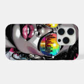 Inspirierender Spruch und Stadtfrau iPhone Hülle (Rückseite (Horizontal))