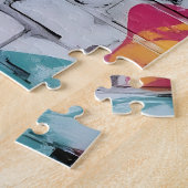 Inspirierender Spruch und Stadtfrau Puzzle (Seite)